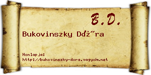 Bukovinszky Dóra névjegykártya