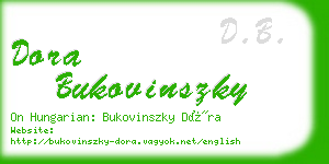 dora bukovinszky business card